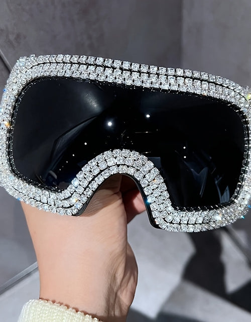Load image into Gallery viewer, Fashionable Oversized Glasses With Rhinestone Embellishments Retro, Unique, High-tech, And Punk Styles.