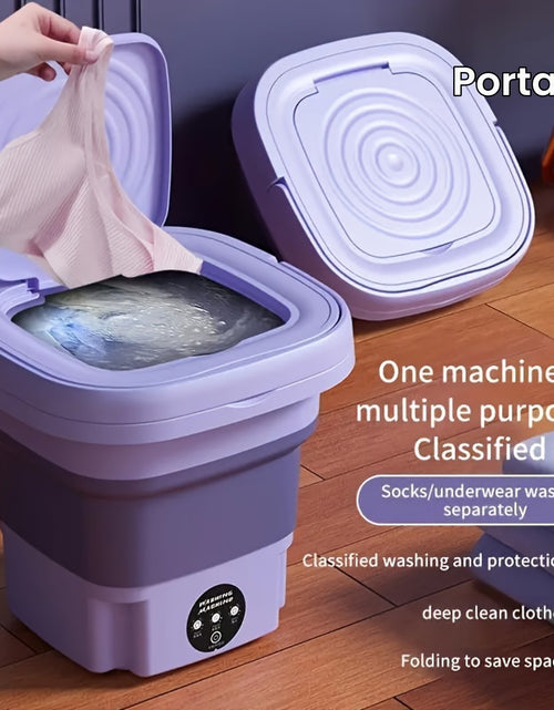 Load image into Gallery viewer, 1pc Portable Mini Washing Machine - 8L High Capacity, 3 Deep Cleaning Modes, Perfect for Underwear, Apartments, Camping, Travel, RVs, and Laundry Rooms