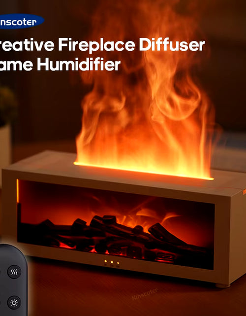 Load image into Gallery viewer, Creative Fireplace Air Humidifier Waterless Auto-Off Aroma Essential Oil Diffuser with LED Light & Remote Control for Home Gift