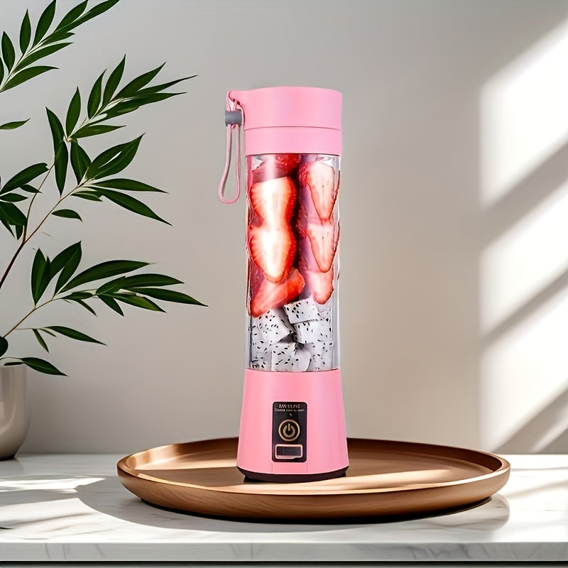 1pc Portable USB Charging Juice Cup, With Safety Lock Juice Cup, Multi-functional Fruit And Vegetable Blender, Fast Juice, Food Grade PP Material, Easy To Clean, Suitable For Fruit And Vegetable Drinks, Milkshakes