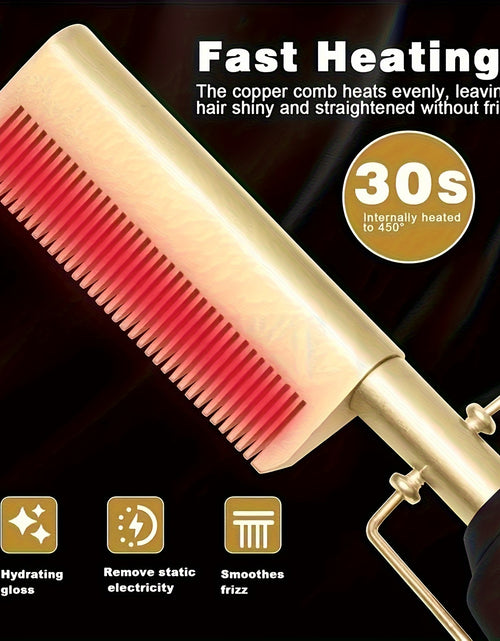 Load image into Gallery viewer, High-Temperature Electric Hair Straightener Comb - Versatile for Dry or Wet Hair, Ideal for Stylists & Home Use, 110V/220V