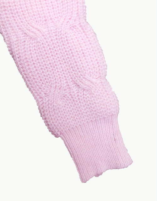 Load image into Gallery viewer, Women's Elegant Soft Pink Sweater Cardigan - Chic V-Open Front Neckline, Long Sleeve Layering Piece for Fall/Winter, Non-Transparent Sweater for Everyday & Formal Outfits, Winter Apparel, Ribbed Texture, Durable Knitwear