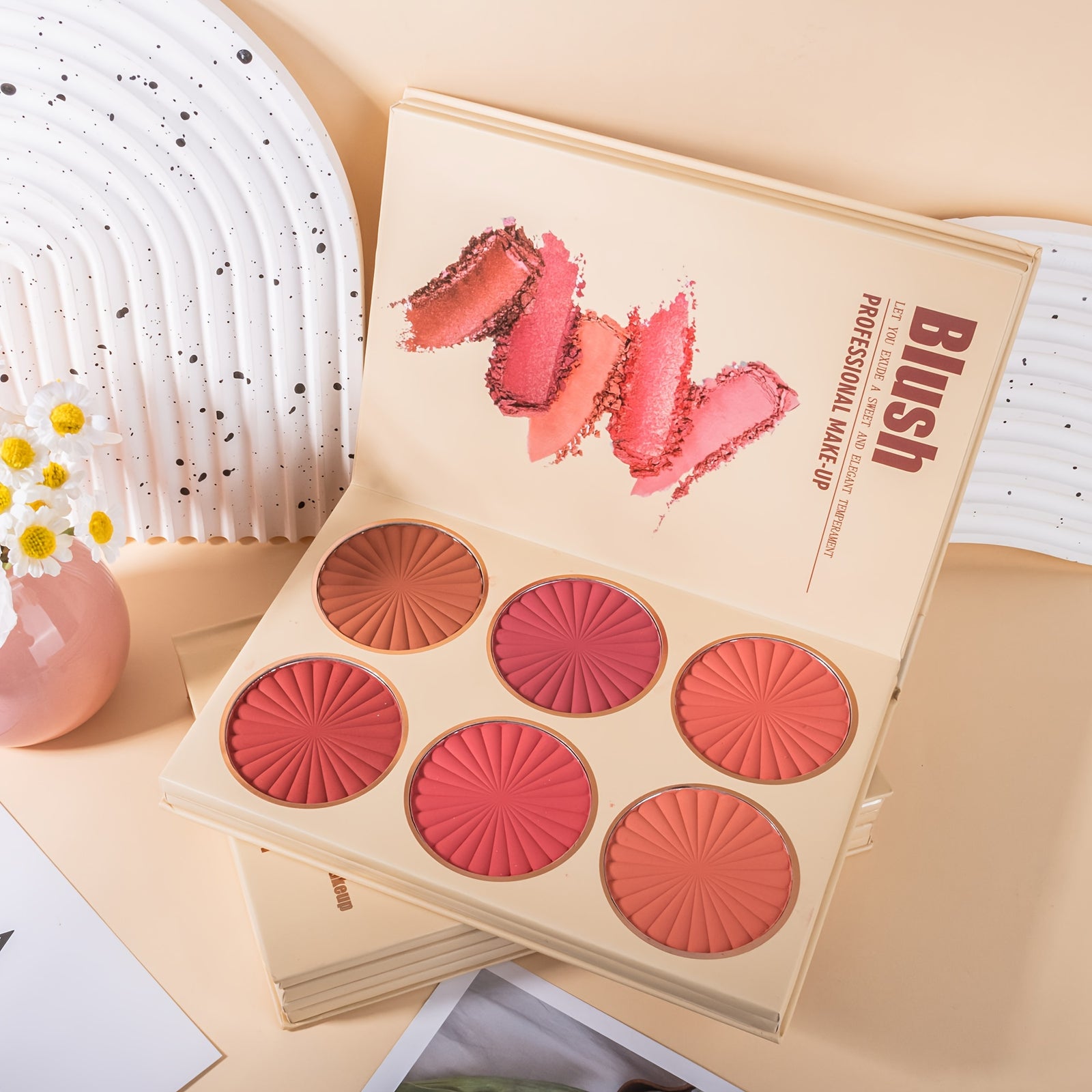 43-Color Book-Style Folding Makeup Palette, Matte Contour Blush Makeup Palette, Pearlescent Fine Glitter Highlighter Powder, Multi-Functional Makeup
