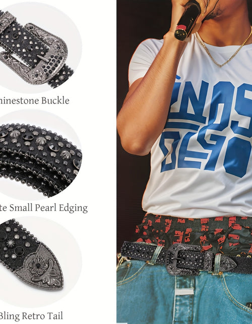 Load image into Gallery viewer, Fashionable Rhinestone Waist Belt, Faux Leather, Smooth Buckle, Unique Creative Design
