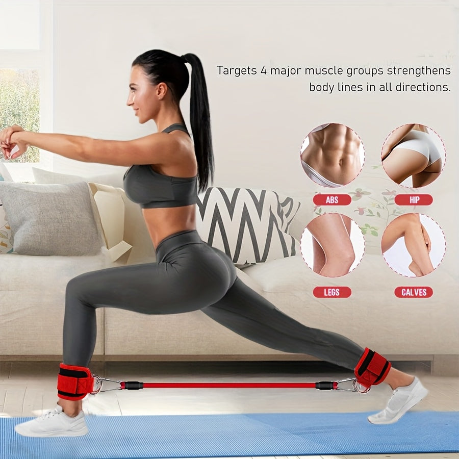 5pcs Ankle Resistance Bands, Ankle Bands For Working Out With Cuffs, Resistance Bands For Leg & Butt Training, Ankle Straps With Exercise Bands