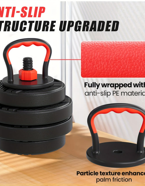 Load image into Gallery viewer, Adjustable Dumbbell Set, 90/70/30/20 Lbs Free Weights Set with Upgraded Nut, 4in 1 Weight Set Used As Kettlebells, Barbell, Push Up Stand, Fitness Exercise for Home Gym Suitable Men/ Women
