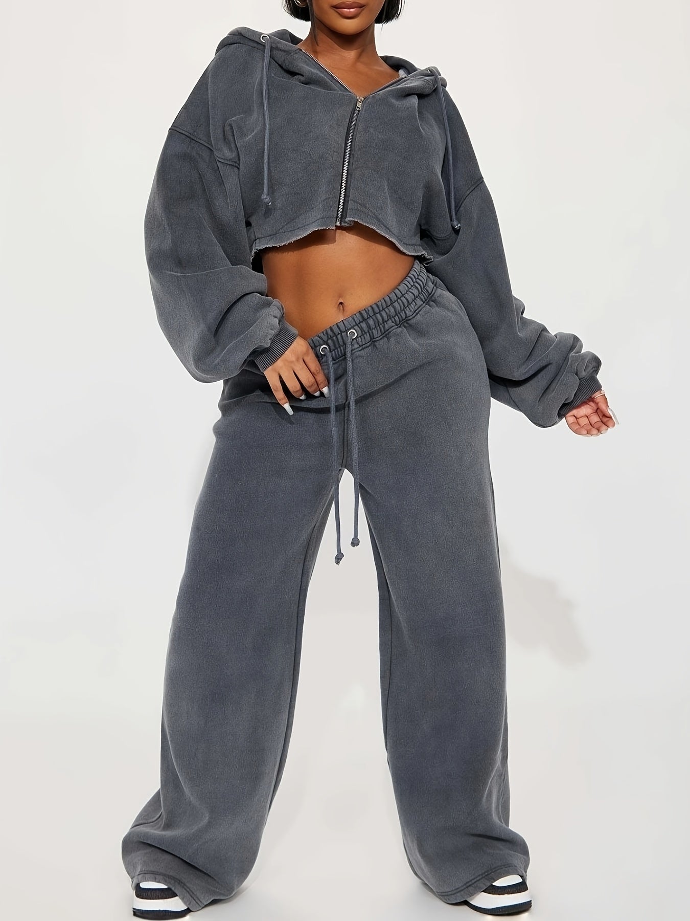 Casual Lounge 2pcs Set, Casual Warm Lounge Sets for Women , Hoodies Sweatshirt And Sweatpants Set