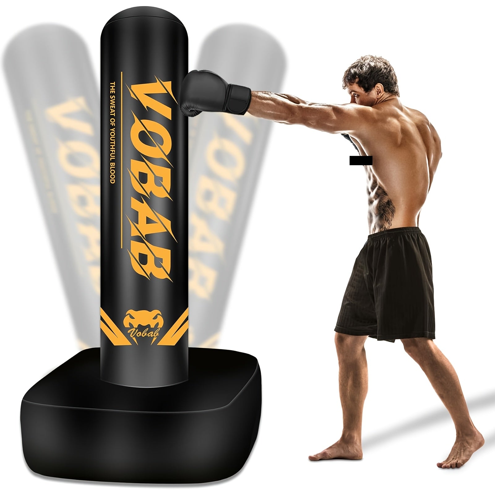 70" Heavy Punching Bag With Stand For Adults, Freestanding Boxing Bag For Men Women MMA Thai Fitness Karate Muay Beginners