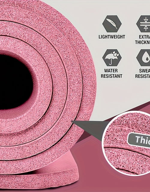 Load image into Gallery viewer, High-quality NBR rubber yoga mat, extra thick and wide, non-slip and durable, ideal for fitness and dance training, comes with a carrying strap, size 183*61*0.8cm/6.0*2.0*0.02 feet, perfect gift for birthdays, Easter, Mother&#39;
