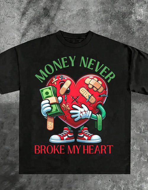 Load image into Gallery viewer, [Cotton T-shirt] Cotton Unisex Loose Style Money Never Broke My Heart, Men&#39;s Round Neck Short-sleeved Casual T-shirt
