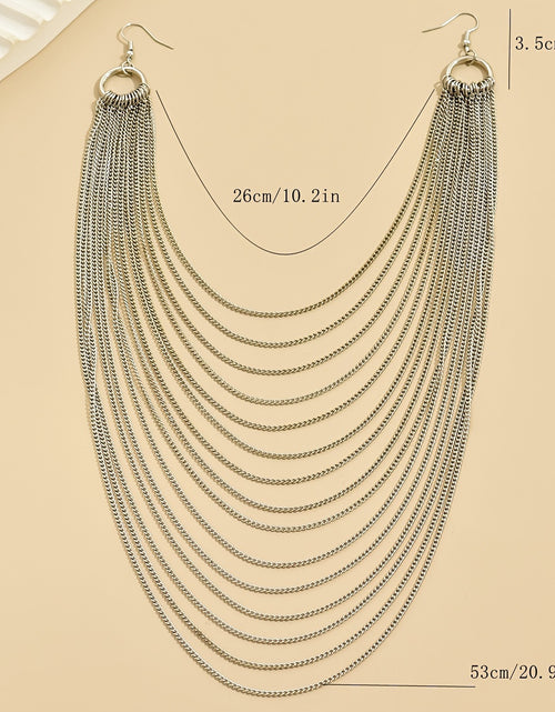Load image into Gallery viewer, Punk Style Chain Earring Fashionable Punk Style Multi-layer Chain Left And Right Connected Earrings
