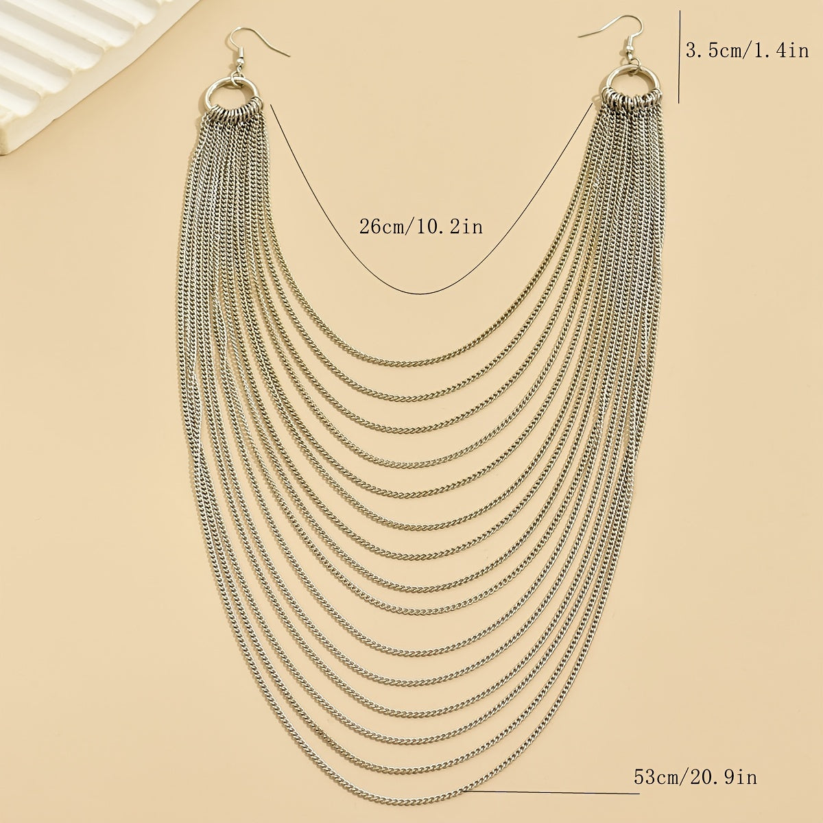 Punk Style Chain Earring Fashionable Punk Style Multi-layer Chain Left And Right Connected Earrings