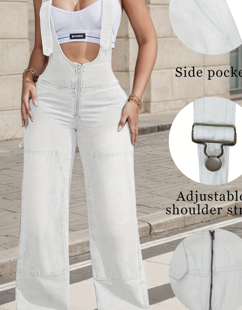 Load image into Gallery viewer, 2025 New Women&#39;S Sexy Adjustable Strap Denim Romper Casual Sleeveless High-Waisted Cargo Jeans
