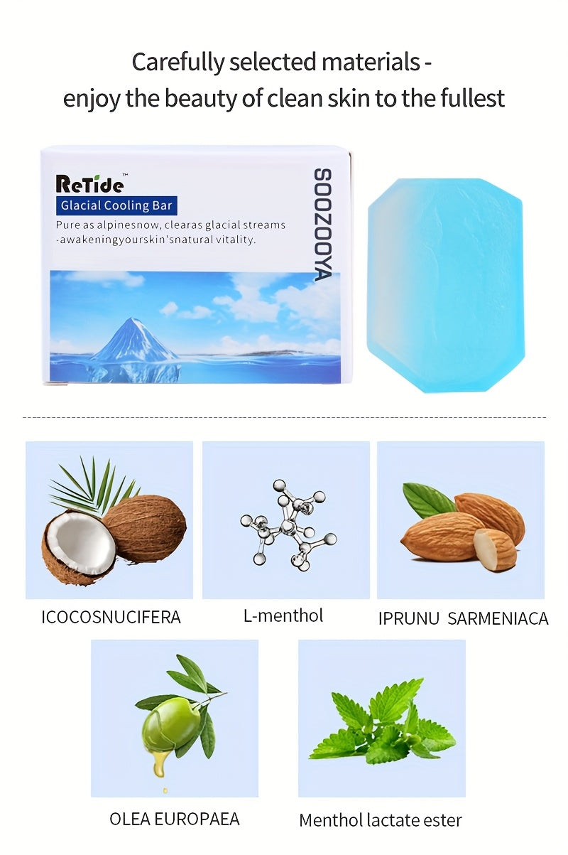Summer Refresh Ice Skin Soap & Hydration Bar Soap With Coconut Oil, 3.35 Oz Per Box Natural Vegan Cleanser For Oily Skin, Hypoallergenic & Cruelty-Free Body Care Essential