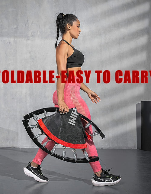 Load image into Gallery viewer, Mini Trampoline 450/550 LBS Foldable with Bungees - 40&quot; U-Shaped Adjustable Foam Handle - Stable &amp; Quiet Exercise Rebounder for Adults - Indoor/Outdoor Workout - Black - Trampoline for Exercise
