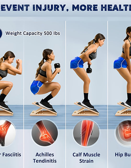 Load image into Gallery viewer, [Portable Wooden Slant Board] Adjustable Portable Wooden Slant Board - Non-Slip Surface, Lightweight &amp; Sturdy Construction for Home Gym, Physical Relax, Squats, Calf Stretching, Ankle/Foot Mobility, Heel Stretch - Ideal for A
