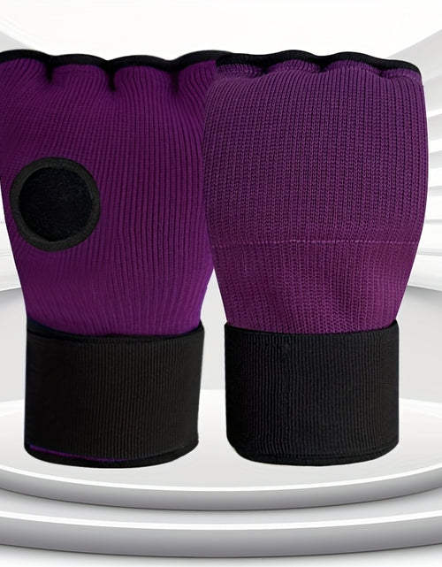 Load image into Gallery viewer, Martial Arts Training Gloves, Heavy-Duty Hook &amp; Loop Closure No-Pad Combat Gloves, Reinforced Fist for Karate Taekwondo Boxing Sanda, Multi-Color Options Black/Red/Blue, Fitness Fighting Gloves
