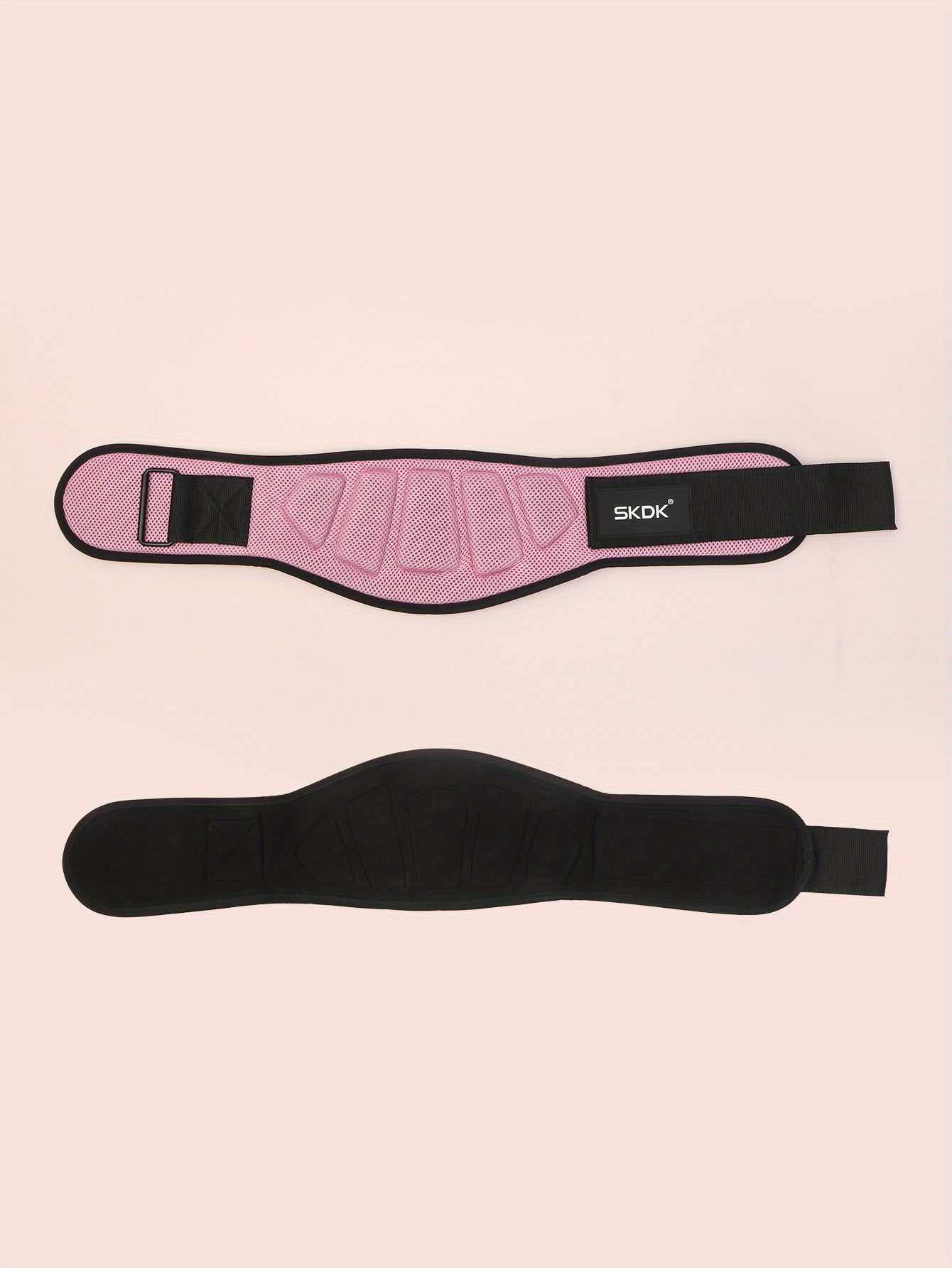 Weight Lifting Belt with Auto-Locking System & Lumbar Support - Heavy-Duty Pink/Black Gym Belt for Squats, Deadlifts, Powerlifting, Weightlifting - Adjustable Weighted Workout Belt for Men & Women (No Bulk)