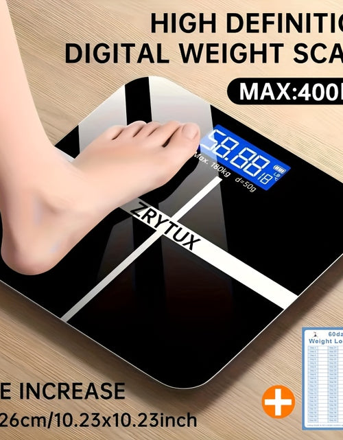 Load image into Gallery viewer, High-Strength 400LB Digital Bathroom Scale Enlarged Surface HD LCD Display Smart Body Weighing Machine with Automatic Recognition And Temperature Display Multi-Function in LB/KG
