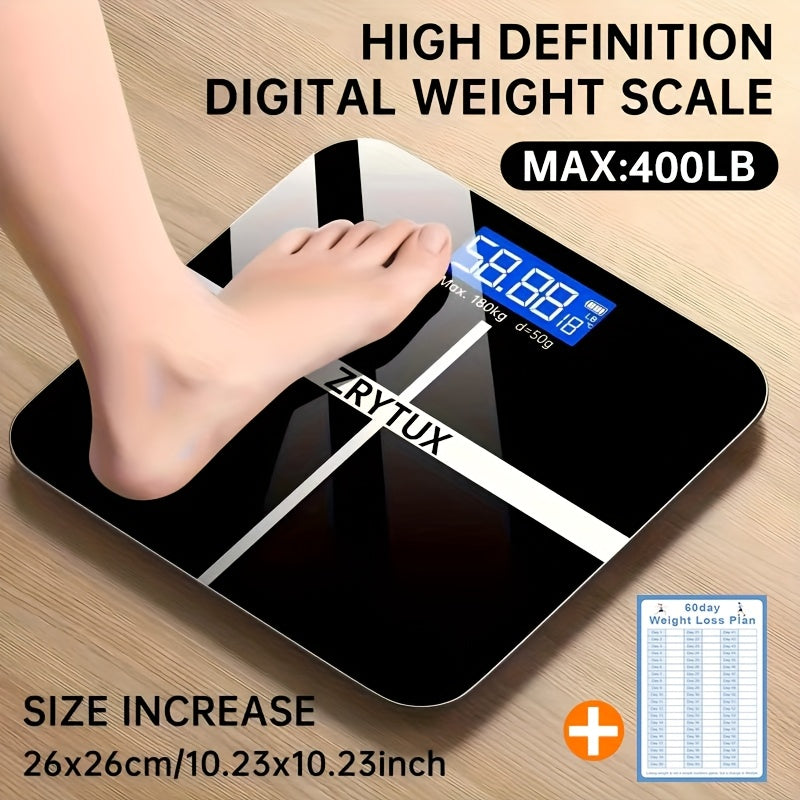 High-Strength 400LB Digital Bathroom Scale Enlarged Surface HD LCD Display Smart Body Weighing Machine with Automatic Recognition And Temperature Display Multi-Function in LB/KG