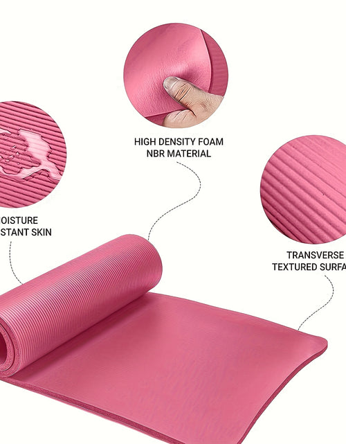 Load image into Gallery viewer, High-quality NBR rubber yoga mat, extra thick and wide, non-slip and durable, ideal for fitness and dance training, comes with a carrying strap, size 183*61*0.8cm/6.0*2.0*0.02 feet, perfect gift for birthdays, Easter, Mother&#39;
