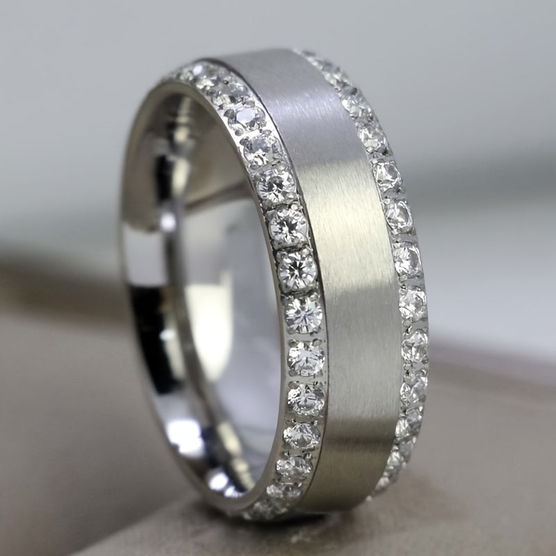 Elegant Zinc Alloy Ring for Men 925 Silver Plated Wedding & Engagement Ring Daily Wear Fashion Jewelry, Great Price