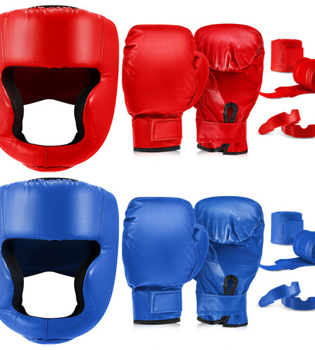 14pcs Boxing Set Including 2 Pair Of 16 Oz Boxing Gloves Headgear Helmet Boxing Hand Wraps Sport Mouth Guards For Adults Youth Beginners Training Equipment