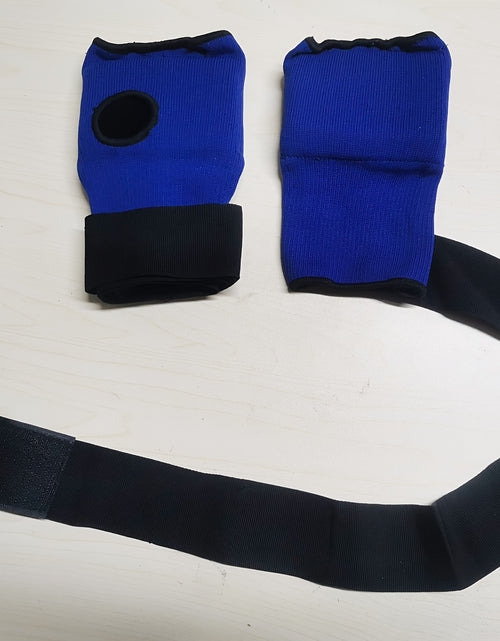 Load image into Gallery viewer, Martial Arts Training Gloves, Heavy-Duty Hook &amp; Loop Closure No-Pad Combat Gloves, Reinforced Fist for Karate Taekwondo Boxing Sanda, Multi-Color Options Black/Red/Blue, Fitness Fighting Gloves
