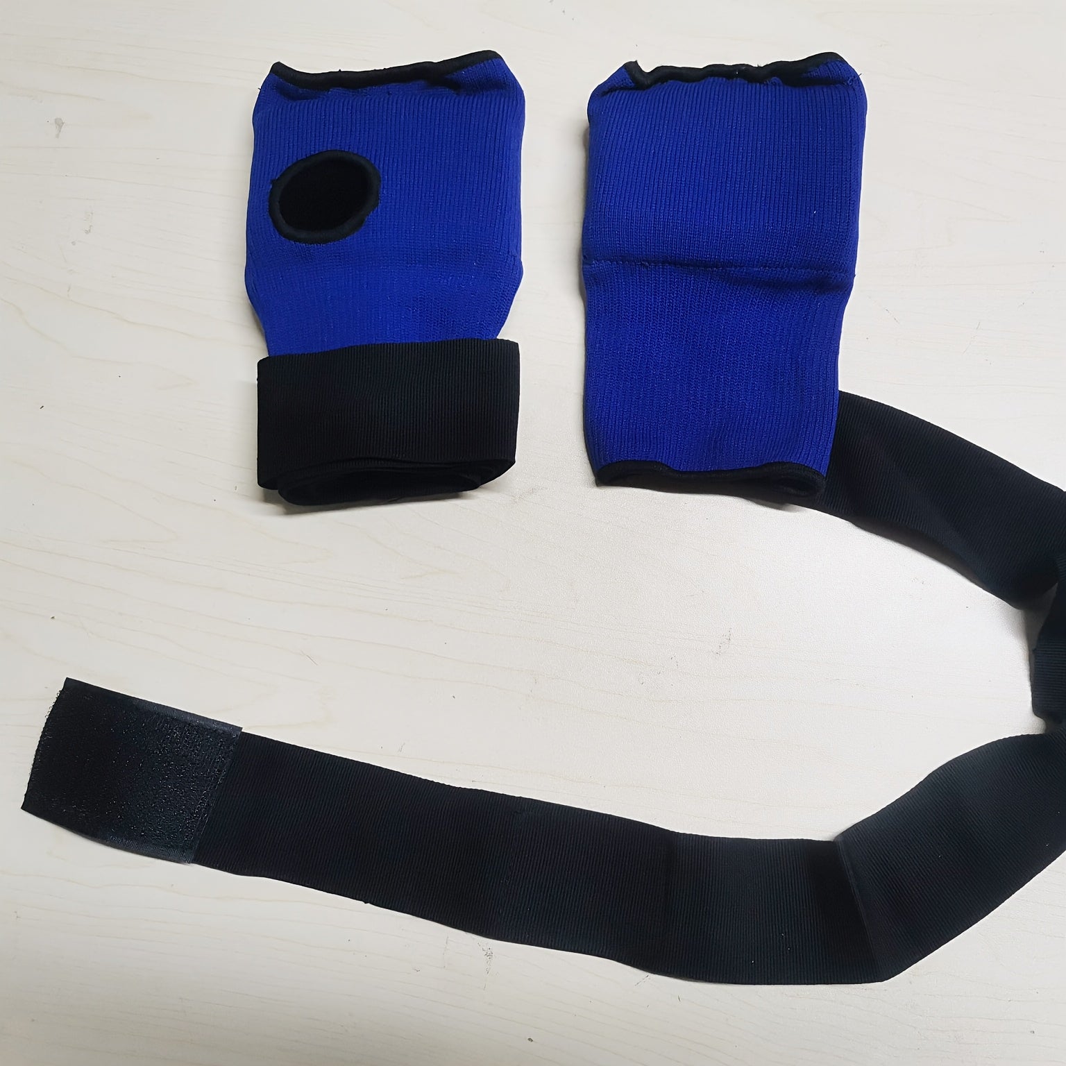 Martial Arts Training Gloves, Heavy-Duty Hook & Loop Closure No-Pad Combat Gloves, Reinforced Fist for Karate Taekwondo Boxing Sanda, Multi-Color Options Black/Red/Blue, Fitness Fighting Gloves