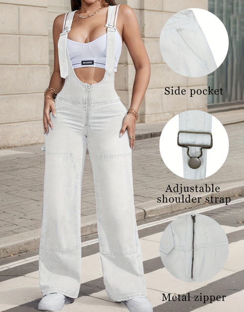 Load image into Gallery viewer, 2025 New Women&#39;S Sexy Adjustable Strap Denim Romper Casual Sleeveless High-Waisted Cargo Jeans
