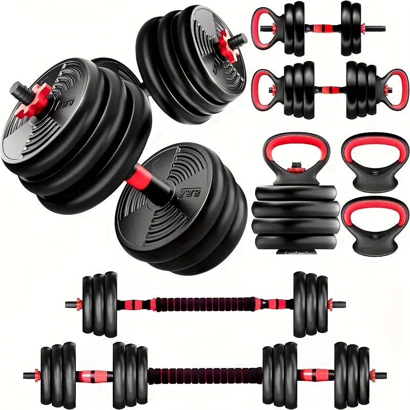 Adjustable Dumbbell Set, 90/70/30/20 Lbs Free Weights Set with Upgraded Nut, 4in 1 Weight Set Used As Kettlebells, Barbell, Push Up Stand, Fitness Exercise for Home Gym Suitable Men/ Women