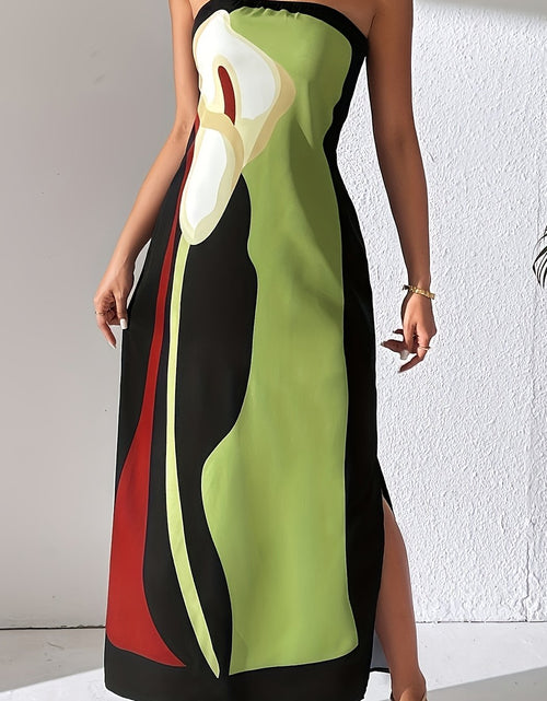 Load image into Gallery viewer, Women&#39;S Spring And Summer Casual Elegant Women&#39;S Avocado Print Strapless Midi Dress
