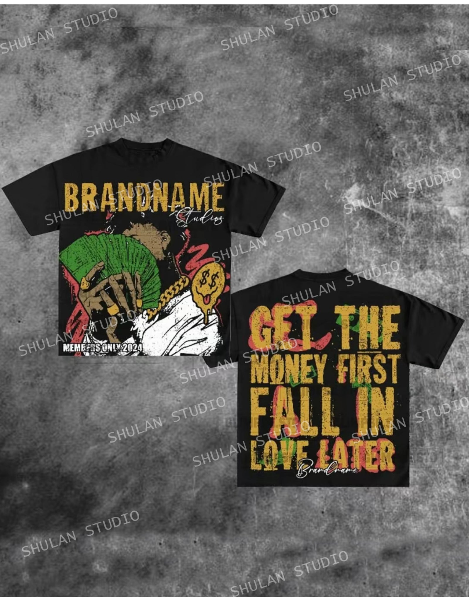 Men's Y2K-Inspired 100% Cotton T-Shirt - "Get the Money First" Graphic, Casual Round Neck Tee with Vibrant Print, Breathable & Machine Washable for Summer