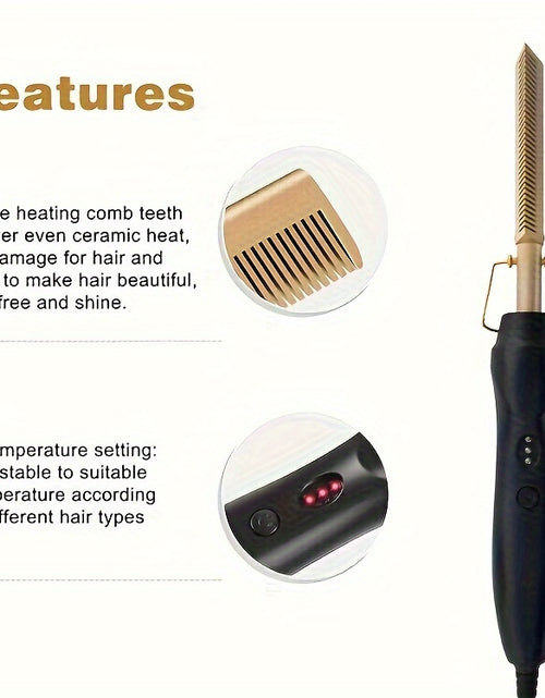 Load image into Gallery viewer, High-Temperature Electric Hair Straightener Comb - Versatile for Dry or Wet Hair, Ideal for Stylists &amp; Home Use, 110V/220V
