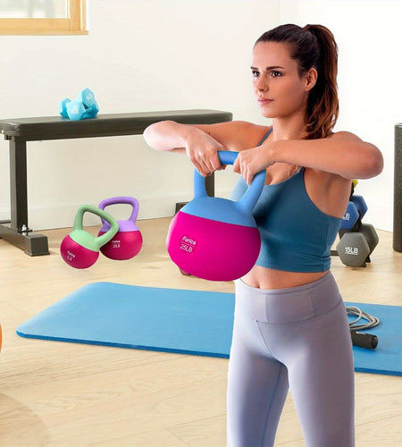 [Rose Red Soft Kettlebell] 1pc Rose Red Soft PE Polyethylene Kettlebell - 5-30LB, Enhancing Strength, Suitable for Home Fitness and Gym