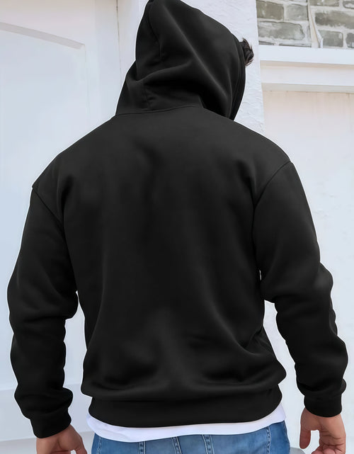 Load image into Gallery viewer, Men Never Give Up Motivational Cotton Hooded Sweatshirt Black with White Lettering Super Soft Breathable Streetwear Pullover Regular Fit All Season Casual Hoodie for Daily Wear
