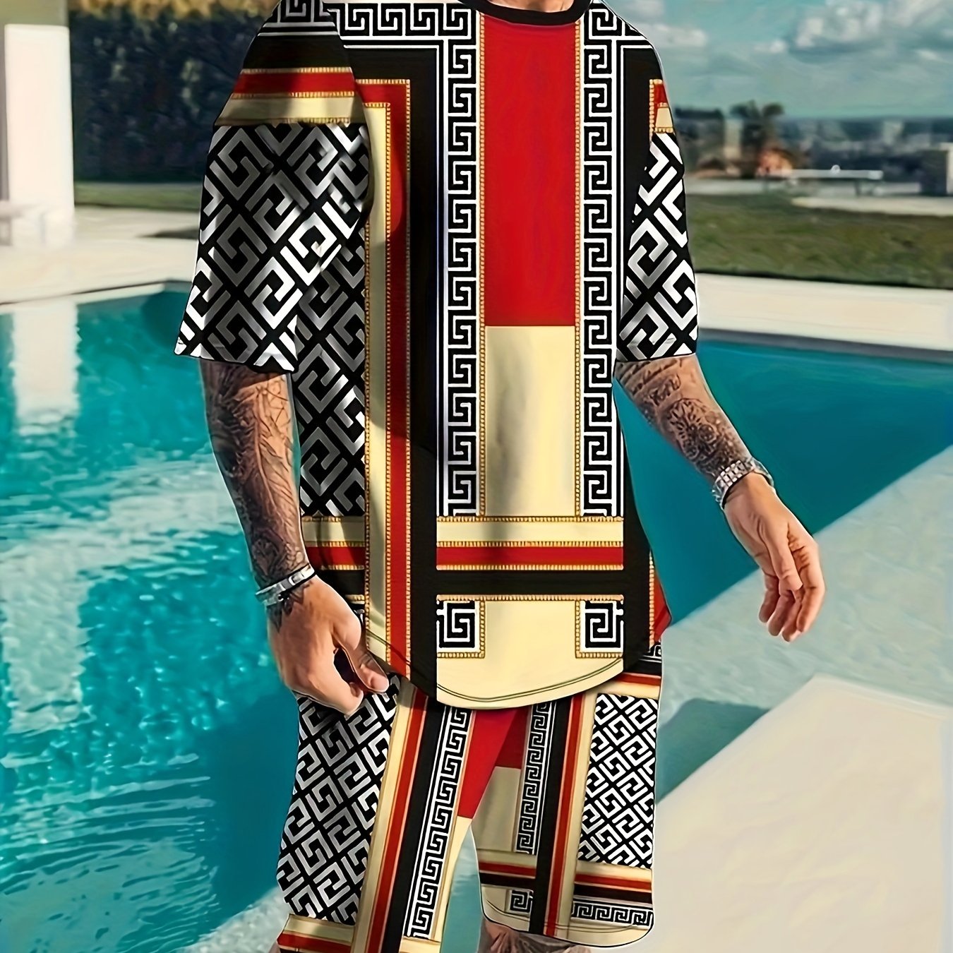 Men's Comfortable Sports Suit - 3D Digital Print, Breathable, Casual Wear