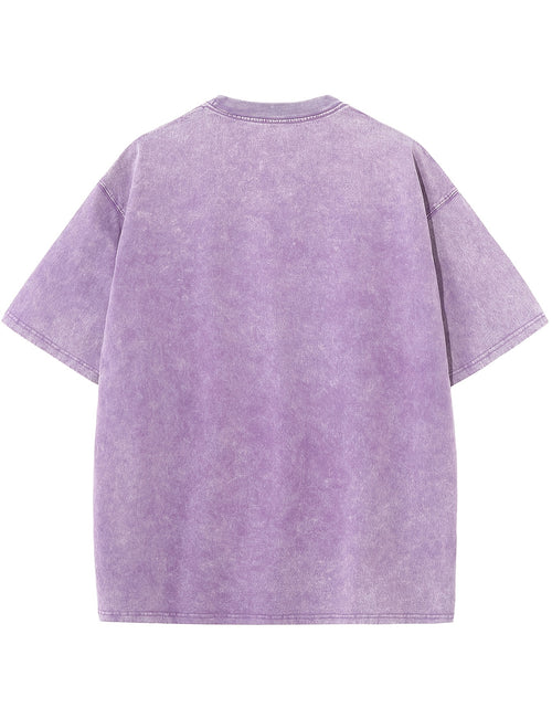 Load image into Gallery viewer, Washed Cotton Batik T-shirt High-quality Thickened Washed Cotton 220g Batik Washed Off-shoulder Short Sleeves Young Men&#39;s Pattern Printed Casual T-shirt
