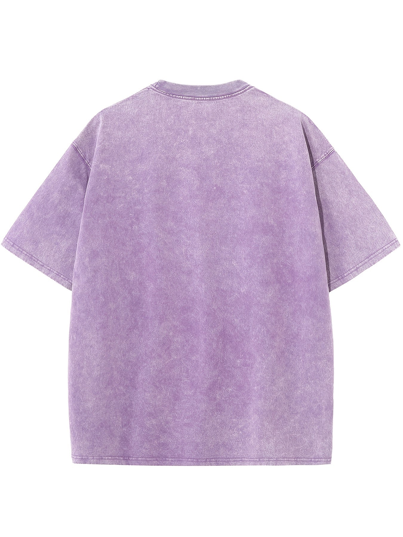Washed Cotton Batik T-shirt High-quality Thickened Washed Cotton 220g Batik Washed Off-shoulder Short Sleeves Young Men's Pattern Printed Casual T-shirt