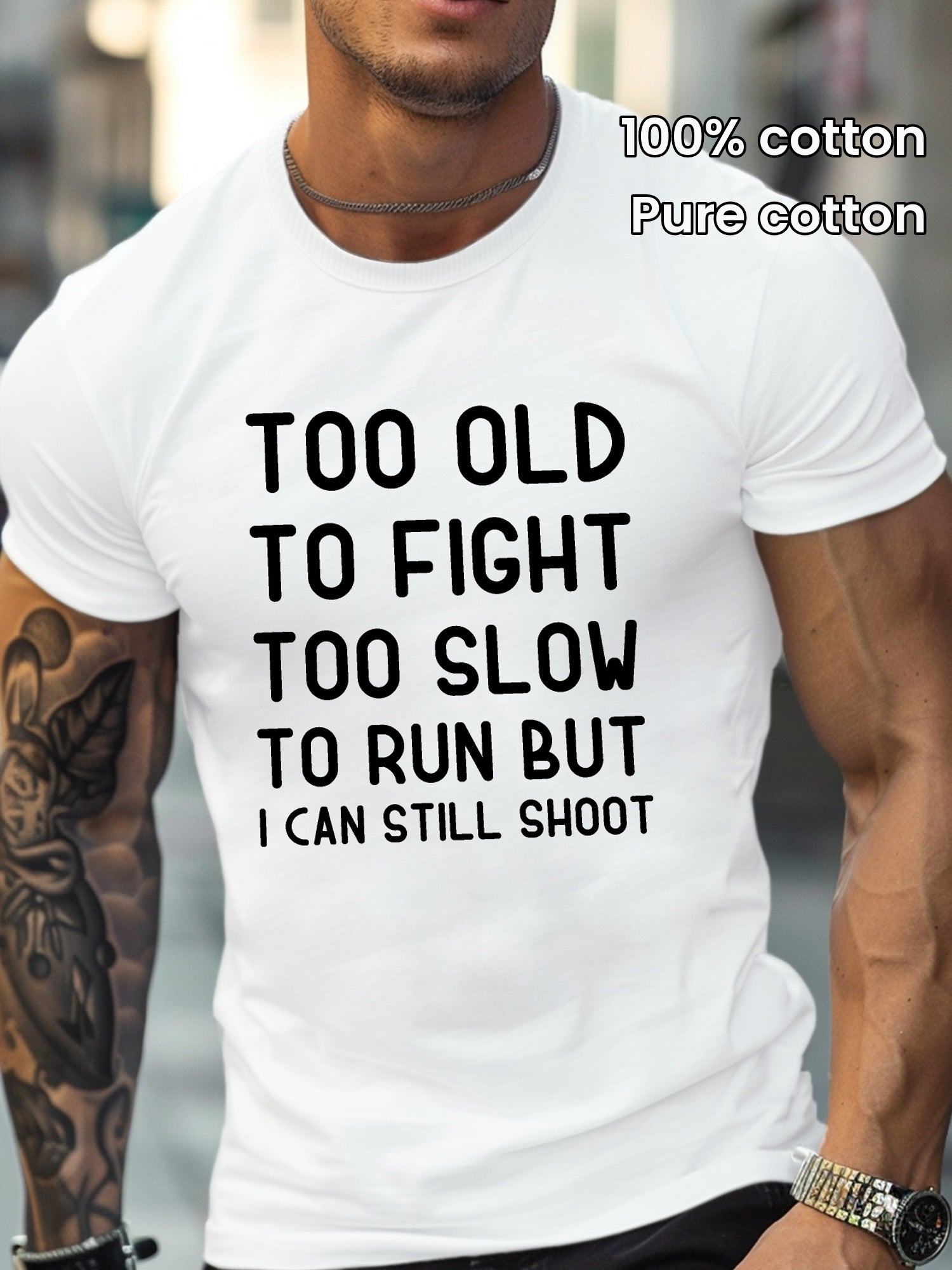 Cool shooting enthusiast statement  pure cotton men's T-shirt comfort fit, 1 pc, 100% cotton T-shirt