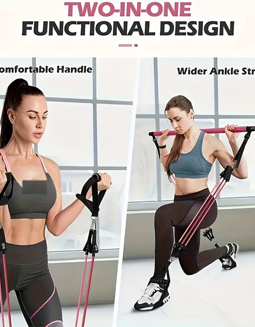 Load image into Gallery viewer, Pilates Bar Set, Multi-Functional Fitness Stepper and Stretching Trainer, Yoga and Home Workout Equipment, 14 pcs with 6 Resistance Bands (180 lbs)
