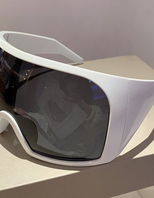 Load image into Gallery viewer, Women Windproof Fashion Glasses - Oversized Wrap-Around Frame, Sleek Black Futuristic Design for &amp; Daily Wear
