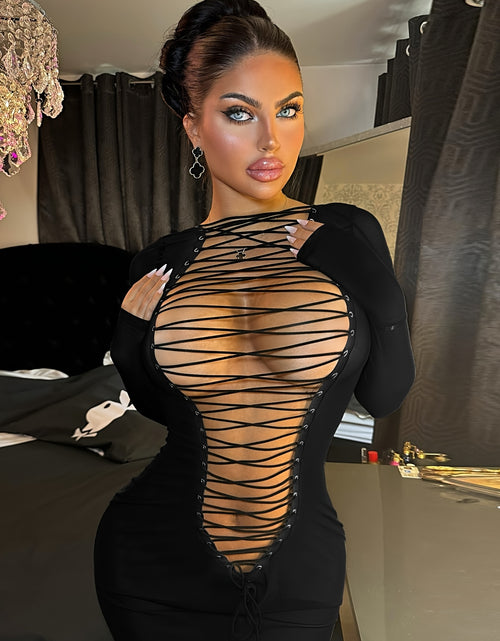 Load image into Gallery viewer, Sexy Halter Neck &amp; V-Neck Long Dress with High Slit - Ruffled Backless Evening Gown for Women
