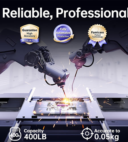 High-Strength 400LB Digital Bathroom Scale Enlarged Surface HD LCD Display Smart Body Weighing Machine with Automatic Recognition And Temperature Display Multi-Function in LB/KG