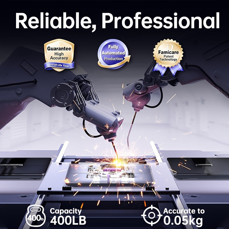 High-Strength 400LB Digital Bathroom Scale Enlarged Surface HD LCD Display Smart Body Weighing Machine with Automatic Recognition And Temperature Display Multi-Function in LB/KG