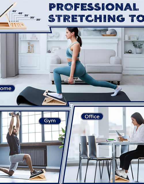 Load image into Gallery viewer, [Portable Wooden Slant Board] Adjustable Portable Wooden Slant Board - Non-Slip Surface, Lightweight &amp; Sturdy Construction for Home Gym, Physical Relax, Squats, Calf Stretching, Ankle/Foot Mobility, Heel Stretch - Ideal for A
