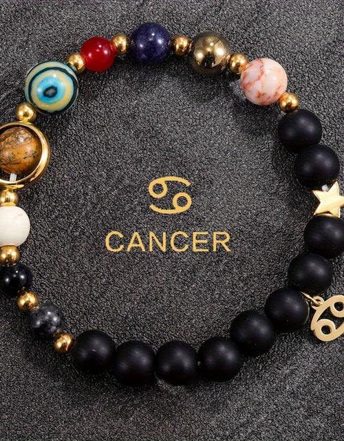 Load image into Gallery viewer, Eight Planets and 12 Constellations Natural Stone Capricorn And Cancer Zodiac Bracelet with Constellation Pendant
