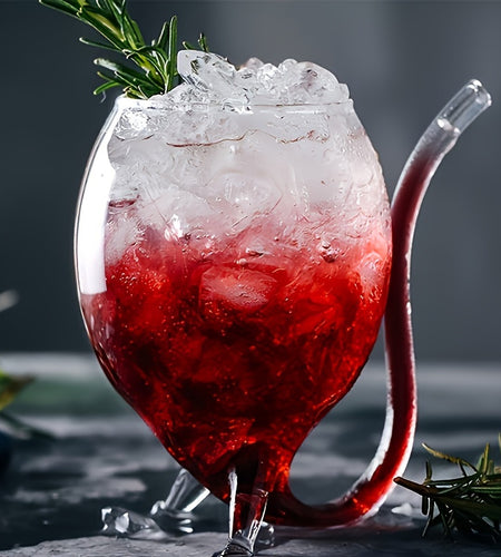 1 Wine Glass, Creative Glass, Wine Decanter Glass with Built-In Straw, Drinkware for Juice, Ice Cream, Champagne, Party Supplies, Restaurant, Cafe, Bar