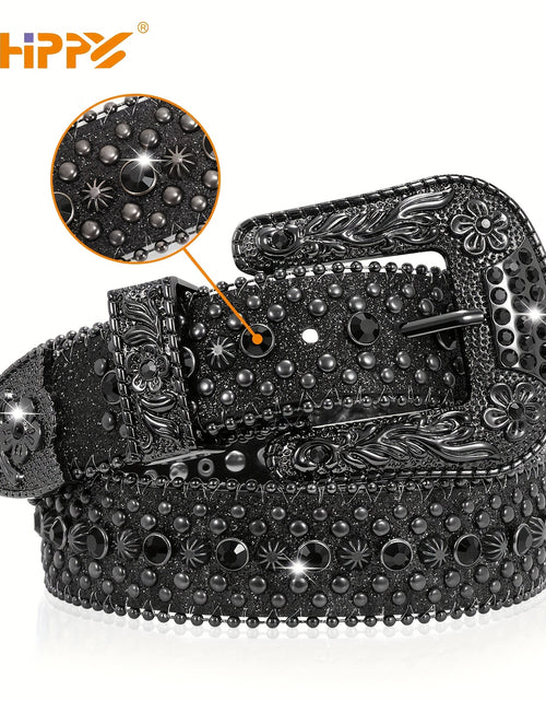 Load image into Gallery viewer, Fashionable Rhinestone Waist Belt, Faux Leather, Smooth Buckle, Unique Creative Design
