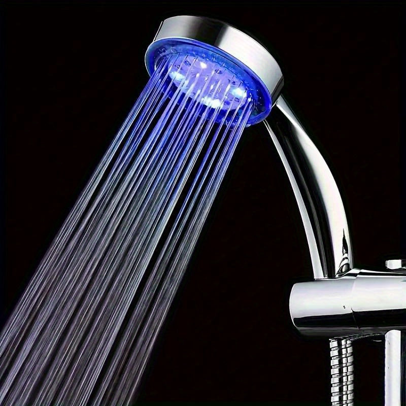 1pc Colorful Temperature Control LED Light Shower Head, Bathroom Accessories